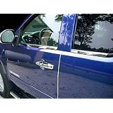 UpgradeYourAuto Chrome Window Trim For 1999-2006 Chevy Silverado Crew Cab – Stainless Steel (Left/Right)