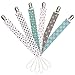 Pacifier Clips by Upsimples - 6 Pack - Universal Fit Baby Soothie Pacifier Holder, Teething Ring Holder for Baby Girls and Boys