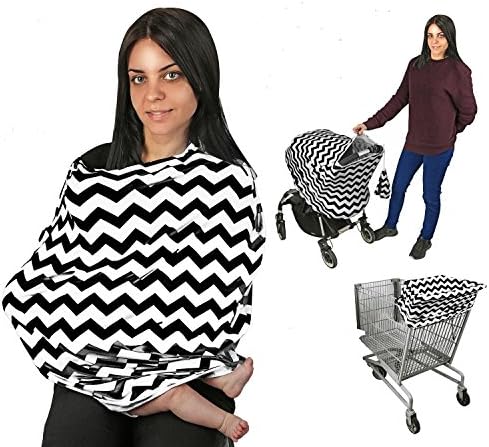 Nursing Breastfeeding Tunic Cover for Mother, Stroller, Car Seat, Feeding in Public Places (Black)