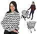 Baby Car Seat Cover Nursing Cover Breastfeeding Cover Scarf Baby Infant Multi use-Stroller Canopy, Shopping Cart, Swaddle, Hi-Chair. Soft Breathable Washable Boy Girl(Black Chevron)