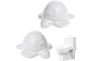 TUCNOEU 2pcs White Ceramic Toilet Bolt Covers Turtle Toilet Screw Cover Caps Toilet Bolt Caps Toilet Sea Turtle Replacement Parts Decorative Bathroom Accessory