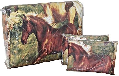 SUNSET RUN Western Equestrian Galloping HORSES QUILTED Bedspread + TWO PILLOW SHAMS (3pc FULL SIZE)