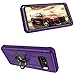 Dailylux Shockproof Case for Samsung Galaxy Note 8, Rugged Heavy Duty Hybrid Holster Rotating Swivel Protective Bumper Kickstand Cover with Belt Clip, Purple + Black