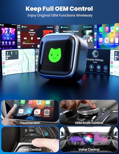 2026 Wireless Carplay Adapter, Mini Wireless Carplay for iPhone and More than 1k+ Cars, Type-C/USB, Stable Fast Connection, Compatible with iOS 12+/Android 11+ and Autos 2016 Onwards