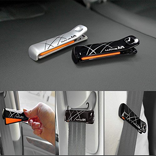 ALLiving Car Safety Seat Adjust Belt Crab Peg Clip-on Type Stopper Clamps 1Pair 2Pcs for Car Motors Truck Bus Vehicle (Black) - Thumbnail 3