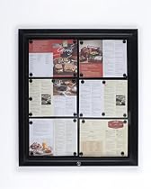 Displays2go Weather Resistant Bulletin Board with Swing-Open Locking Door, Wall Mounted Notice Board with Magnetic Display Surface - Aluminum (Black) (ODM851132)