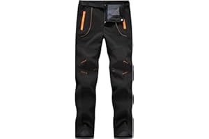 Rdruko Men's Snow Ski Pants Waterproof Insulated Winter Outdoor Snowboard Hiking Fleece Pants with Belt