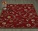 Machine Washable Floral Leaves Design Non-Slip Rubberback 8x10 Traditional Area Rug for Living Room, Bedroom, Kitchen, 7'10