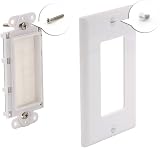 VCE 2 Pack White Single Gang Brush Wall Plate Cable Pass Through for TV HDMI view 4