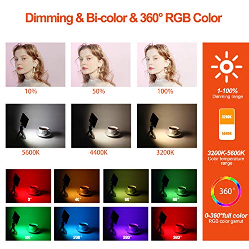LituFoto RGB Pocket Light R18 Camera Light Mini LED Video Light Panel Fill Light Full Color Output Video Soft Light with Screen for YouTube, Vlog, DSLR, Studio, Outdoor, Smartphone Shooting