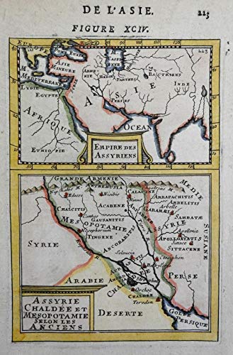 Assyrian Empire Chaldea Mesopotamie Ancient Middle East 1683 Mallet Map ...
