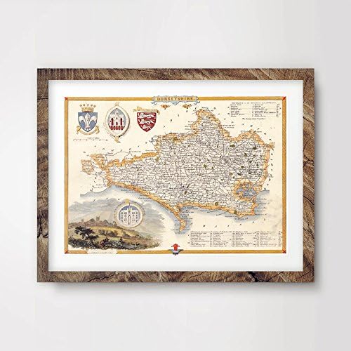 DORSET COUNTY VINTAGE MAP ART PRINT POSTER Britain British UK Antique Historical Home Decor Wall Picture A4 A3 A2 (10 Sizes)