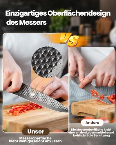 Knife Block Set, 7-Piece Sharp Knife Set with Block, German Blades Made of High-Quality Stainless Steel and Ergonomic Handles, Professional Kitchen Knife Set for Home Use (Non-Wood)