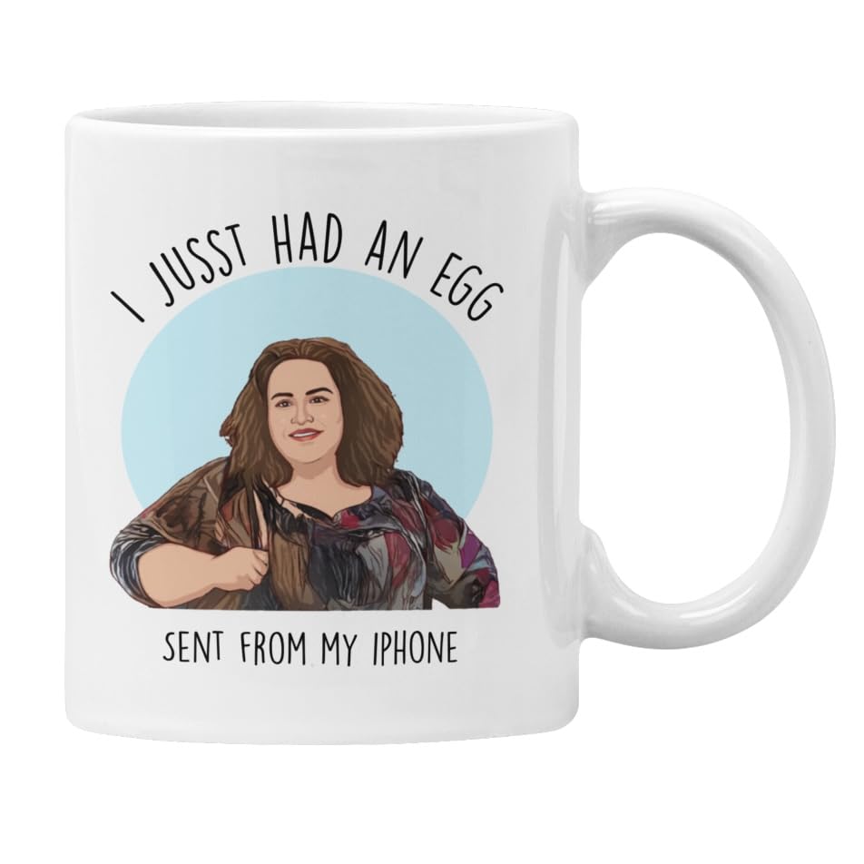 Plumfoolery I Jusst Had an Egg Baby Reindeer Mug Coaster Martha Emails Sent from My iPhone (White)