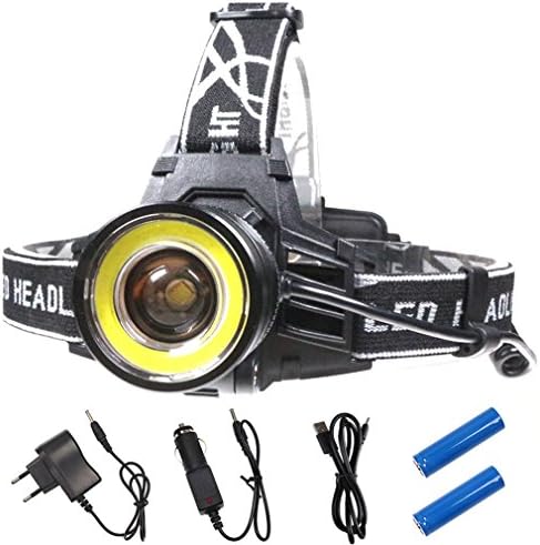 Lightni 10000 Lumens LED Headlamp 4 Modes Zoomable LED Headlight Camping Head Torch Black package 2
