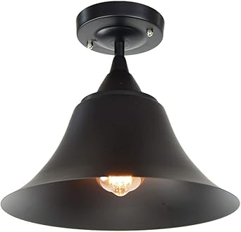 Retro Kreativ Deckenlampe Antik Nostalgie Vintage Rund Design Deckenleuchte Fur Treppenhaus Esszimmer Esstisch Kuche Loft Flur Balkon Garage Lampe Schwarz Metall Deckenbeleuchtung E27 Fassung O29cm Amazon De Beleuchtung