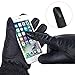 GLOUE Men’s Gloves Waterproof Touchscreen Thick Gloves Keep Warm in Winter Outdoor Cycling Gloves For Men, Black