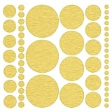 (317) Assorted Size Gold Polka Dot Decals - Repositionable Peel and Stick Circle Wall Decals for Nursery, Kids Room, Mirrors, and Doors