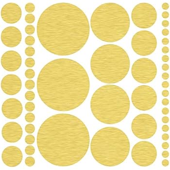 (317) Assorted Size Gold Polka Dot Decals - Repositionable Peel and Stick Circle Wall Decals for Nursery, Kids Room, Mirrors, and Doors
