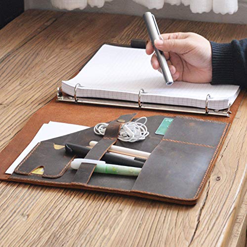 Personalized leather Binder 3-Ring, 8.5 x 11 refillable paper, Leather portfolio, Leather Business Folio, Work portfolio, D711