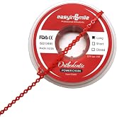 SNAWOP Dental Orthodontic Power Chain Multicolor Spool Elastic Rubber Bands for Teeth Braces (Long, Red)