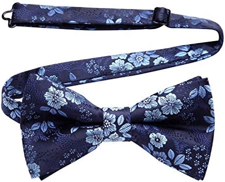 EnlisionBow Ties for Men Classic Floral Polka Dot Pre-Tied Bow Tie Adjustable Elegant Formal Tuxedo Wedding Bowtie