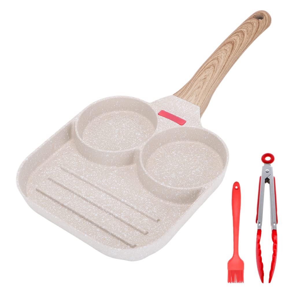 Bobikuke-Sarten-Cuadrada-Sarten-Tortilla-Antiadherente-de-3-Agujeros-de-Aluminio-para-Desayuno-Hamburguesa-Jamon