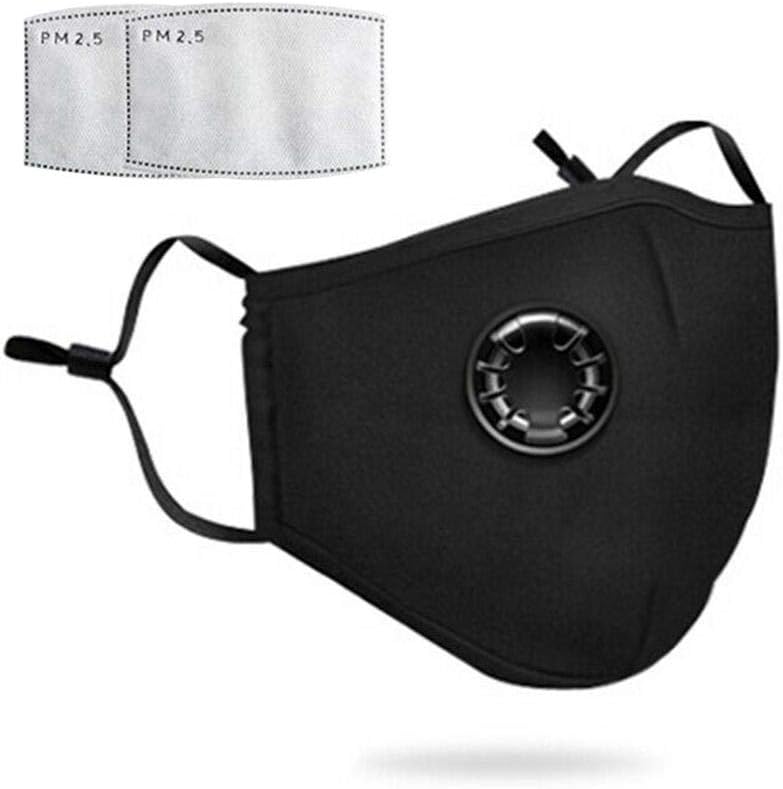 Dustproof Masks, Activated Carbon Dust Mask with Extra Filter Cotton Sheet Talk and Breath Easy Valves for Exhaust Gas Pollen Allergy PM2.5 Running Cycling Outdoor Activities