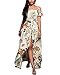 BIUBIU Women's Off Shoulder Floral Rayon Party Maxi Split Romper Dress M