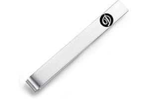 HONEY BEAR Mens Initial Alphabet Letter Tie Clip Bar Normal Size Gift 5.4cm