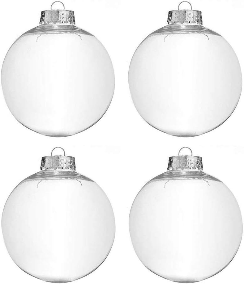 andy coolBaubles Shatterproof Seamless Plastic Clear Diy Xmas Ball Home Tree Decor Gift - Size 60mm 4pcs Set