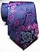 EXT Collectino 100% Silk Necktie, New Classic Floral Flower Blue Pink Peacock Feathers Fashion Trendy Chick Elegant Formal Business Tie JACQUARD WOVEN Men's Suits Groom Wedding Marriage Party Ties