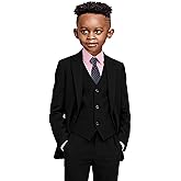 Boys Suit Slim Fit 5 Piece for Kids Toddler Suit Wedding Outfit for Teenage Boys Formal Tuxedo Set