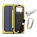 QueenAcc 15000mAh Solar Charger, Solar Power Bank with LED Flashlight Portable Charger, Backup Solar Power Pack, Dual USB Port Solar Battery Charger for Smart phones and Other USB Devices(yellow)
