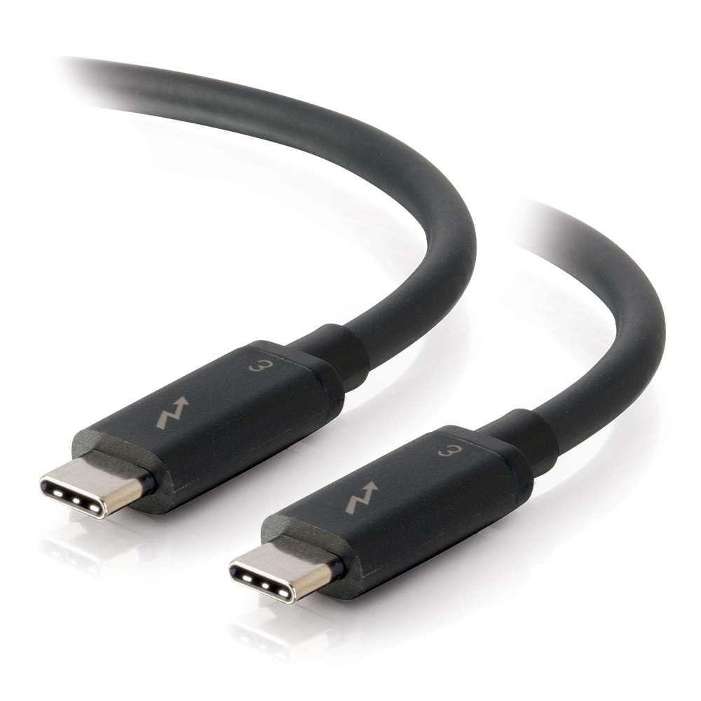 C2G 2M USB-C to USB-C Thunderbolt 3 100 Watt Power Delivery and Data Transfer Lead Suitable for use with Galaxy S10, MacBook Pro, iPad Pro, Dell Latitude Google Pixel, Nexus, Huawei and more, Black