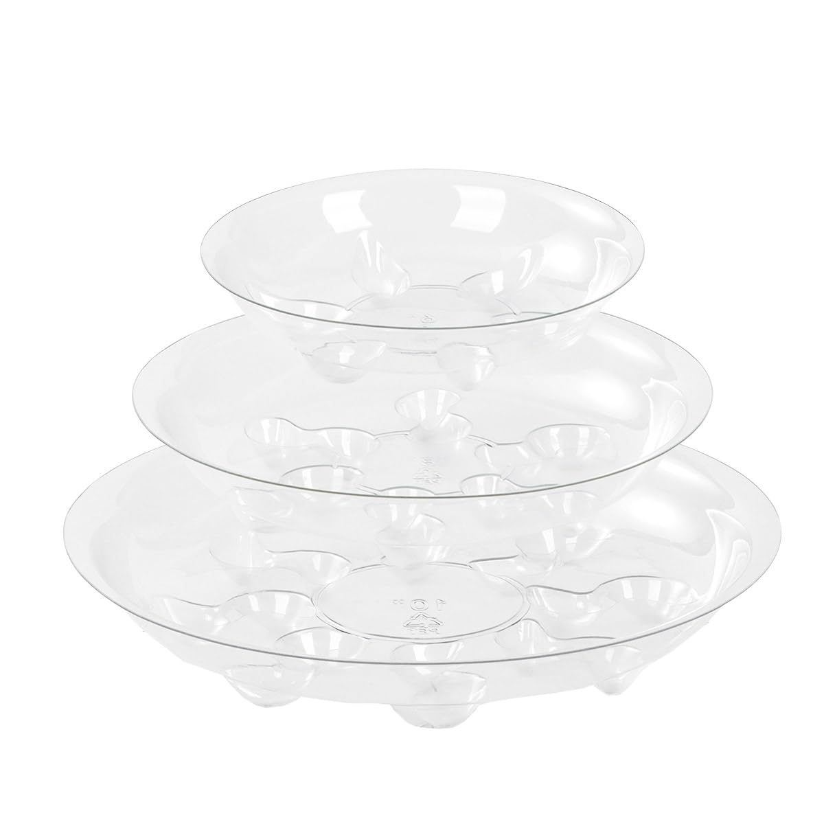 Photo 1 of ZZPYXIA 15 Pack Assorted Sizes 6 8 10 Inch Clear Thick Plastic Heavy Duty Sturdy Plant Saucer Drip Trays for pots, 5 Pieces of Each Size (Assorted Sizes 6'', 8'', 10'')