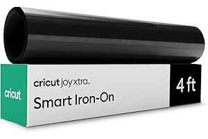 Cricut Smart Iron On for Joy Xtra Machine, Black (9.5in x 4ft) - HTV Heat Transfer Vinyl - Matless Cutting for Long cuts