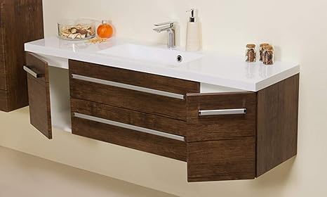 Quentis Badmobel Genoa Width 140 Cm Wash Basin And Cabinet Antique Wood Decoration 2 Doors 2 Drawers Soft Insert Sink Cabinet Mounted Amazon De Home Kitchen