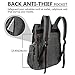 Lifewit 17 inch Canvas Backpack Vintage Leather Laptop School Bag Travel Daypack Grey