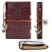Daily Notebook, CWKTITI Vintage Retro Classic PU Leather Cover Bound Notebook Bookmarks with Metal Helm and Anchors for Diary & Journal.(Coffee)