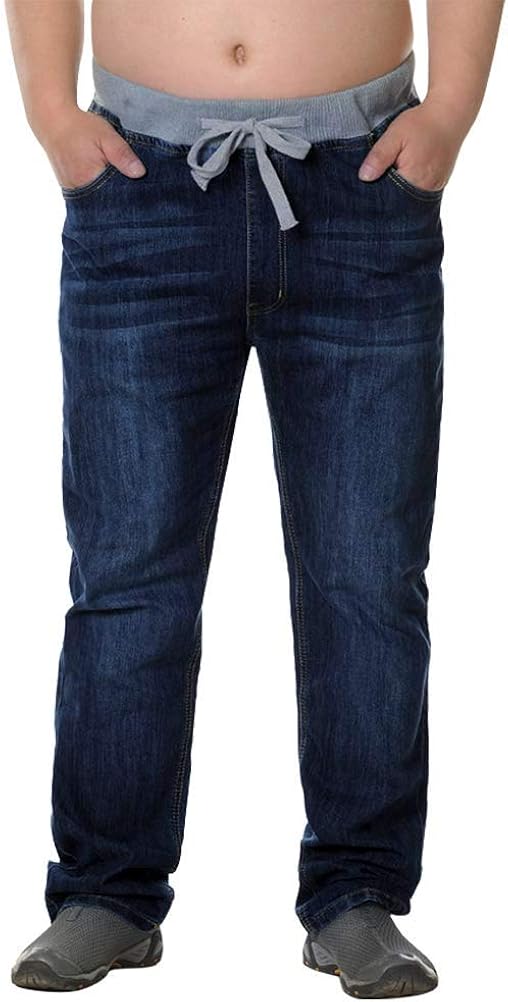 big men's elastic waist jeans