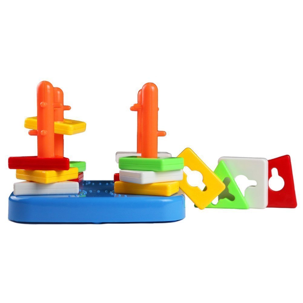 Educational Kids Toys Sorter Stacker Color Piece Column Puzzle Stacking Early Learning Colors Shapes for Children Christmas Gifts