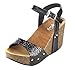 Refresh Women's Mara-08 Platform Cork Wedge Glitter Sandal