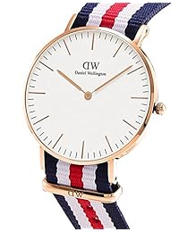 Daniel Wellington 0502DW reloj de acero inoxidable clásico con banda de rayas multicolor para mujer