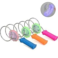 YOOMUN 2pcs Magnetic Gyro Wheel Rainbow Spinning Toy Sensory Toys with Spinning and Flashing Light Effects 8.5