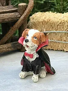 Miniature Fairy Garden for Miniature Dollhouse Fairy Garden ~ Mini Halloween Dog in Vampire Costume ~ New DIY Accessories for Outdoor or Garden Decor