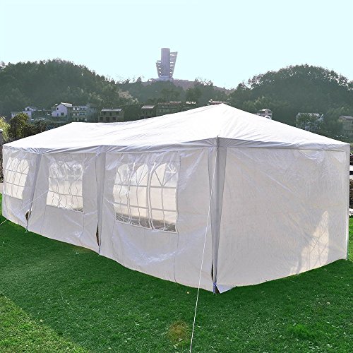 Clevr 10'x30' Wedding Party Canopy Tent, Removable Sidewalls with Windows, Great for Outdoors Events Gazebo Pavilion Cater