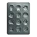 Sweet Creations 12-Cup Halloween Non-Stick Cookie Mold, Gray