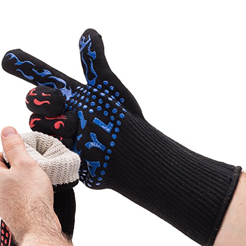 AYL BBQ Gloves Heat Resistant Up to 932â°F: Insulated Kitchen Cooking Baking & Grilling Gloves For Holding Pots, BBQ, Grill, Non-Slip, Comfy Gril, Mitts, Top BBQ Accessory