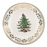 Spode Christmas Tree Gold Dinner Plate, Set of 4